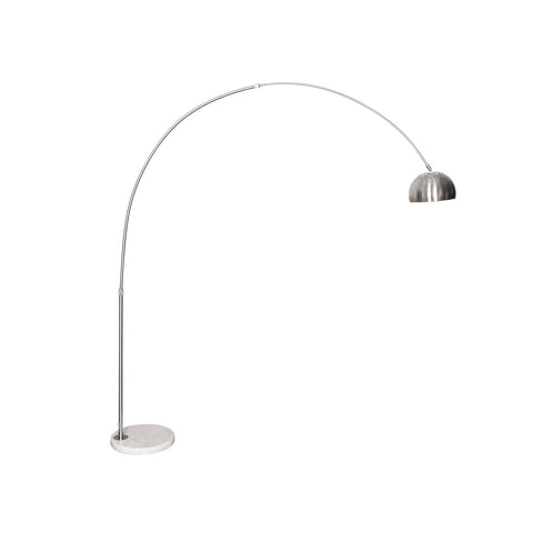 Arco Modern Arched Floor Lamp 76" Height with White Round Marble Base and Metal Dome Lamp Shade