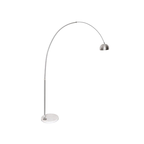 Arco Modern Arched Floor Lamp 76" Height with White Round Marble Base and Metal Dome Lamp Shade