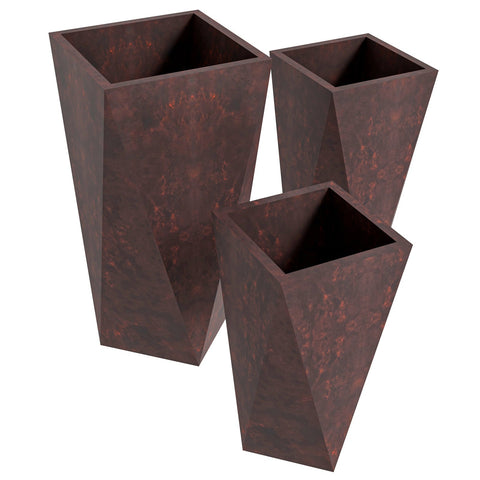 Aloe Tapered Square Fiberstone And MGO Clay Planter For Indoor And Outdoor