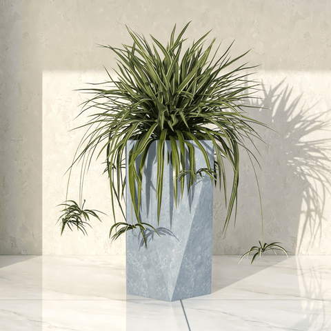 Aloe Tapered Square Fiberstone And MGO Clay Planter For Indoor And Outdoor