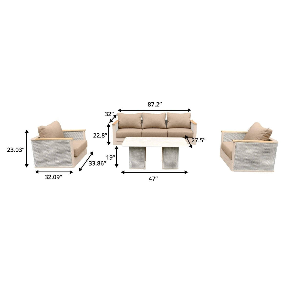 Arvin 4 - Piece Conversation Set with Coffee Table, Sofa, and 2 Accent Chairs