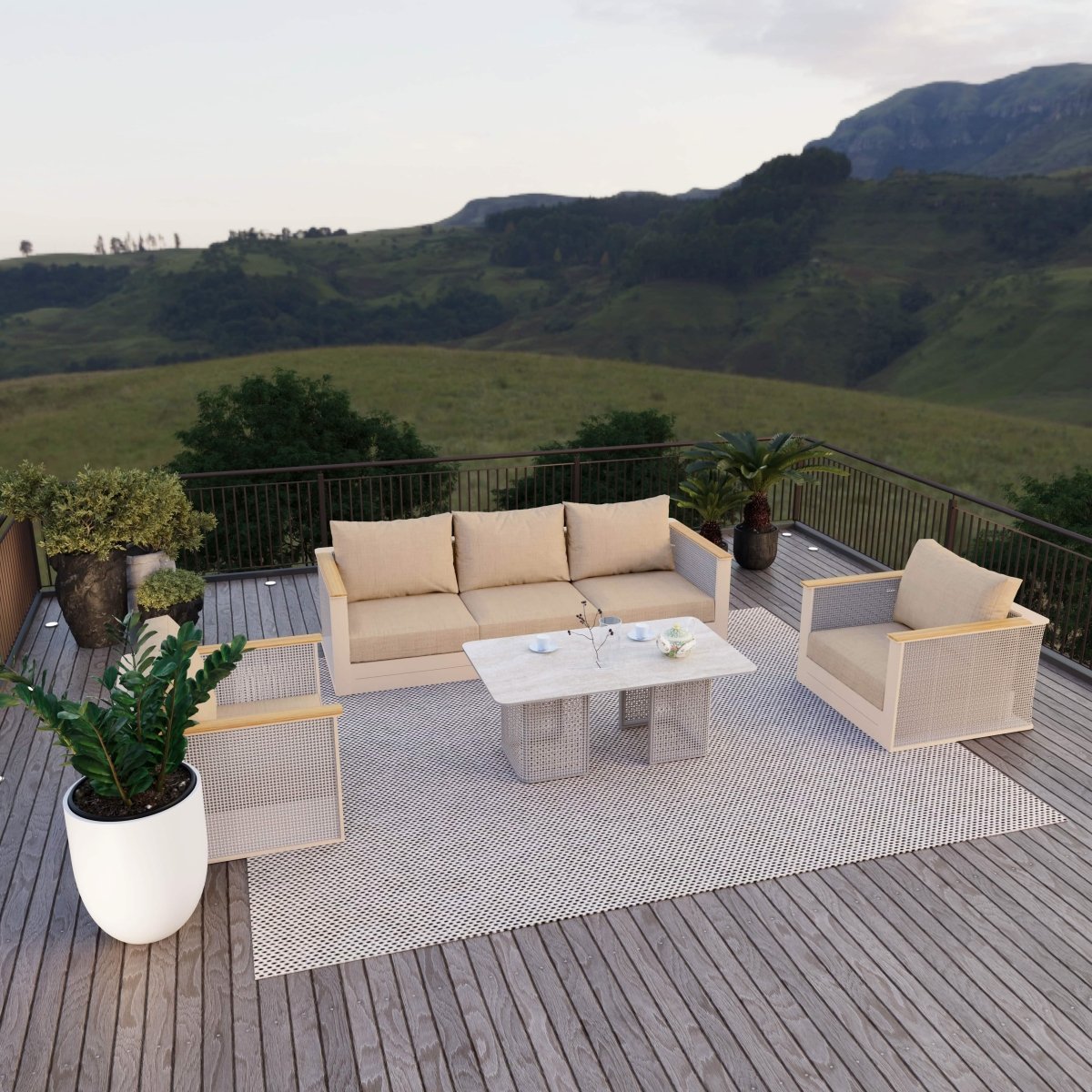 Arvin 4 - Piece Conversation Set with Coffee Table, Sofa, and 2 Accent Chairs