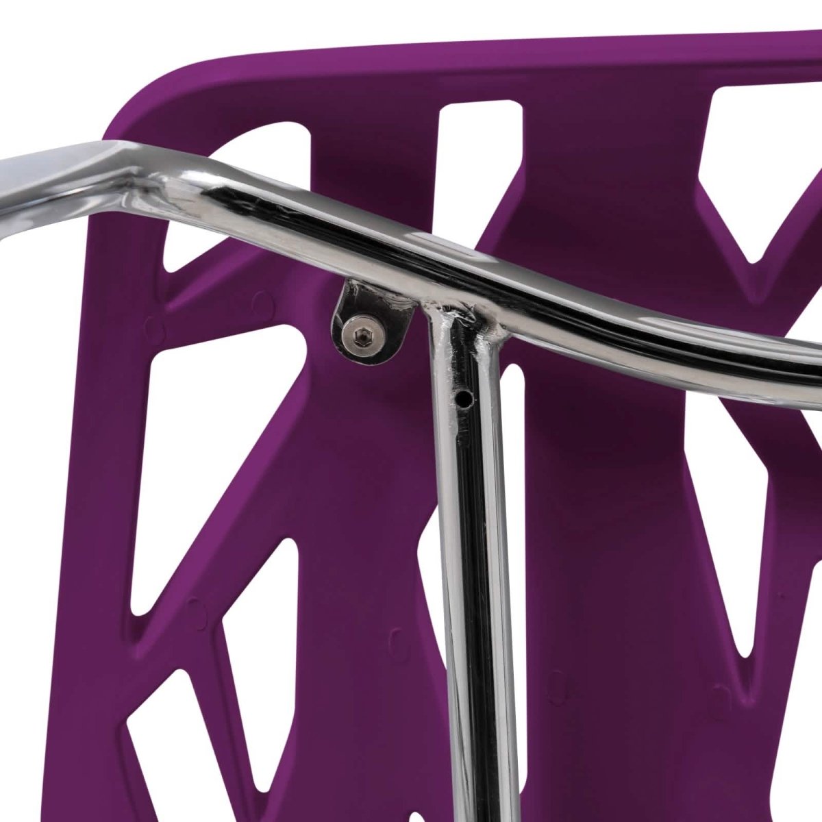 Asbury Polypropylene Dining Side Chair with Forest Cut - Out Design in Chrome