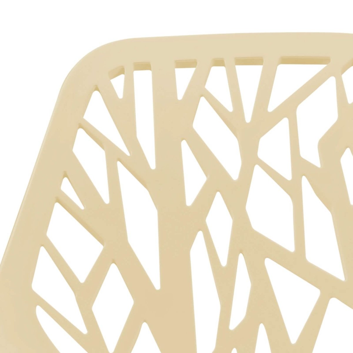 Asbury Polypropylene Dining Side Chair with Forest Cut - Out Design in Chrome