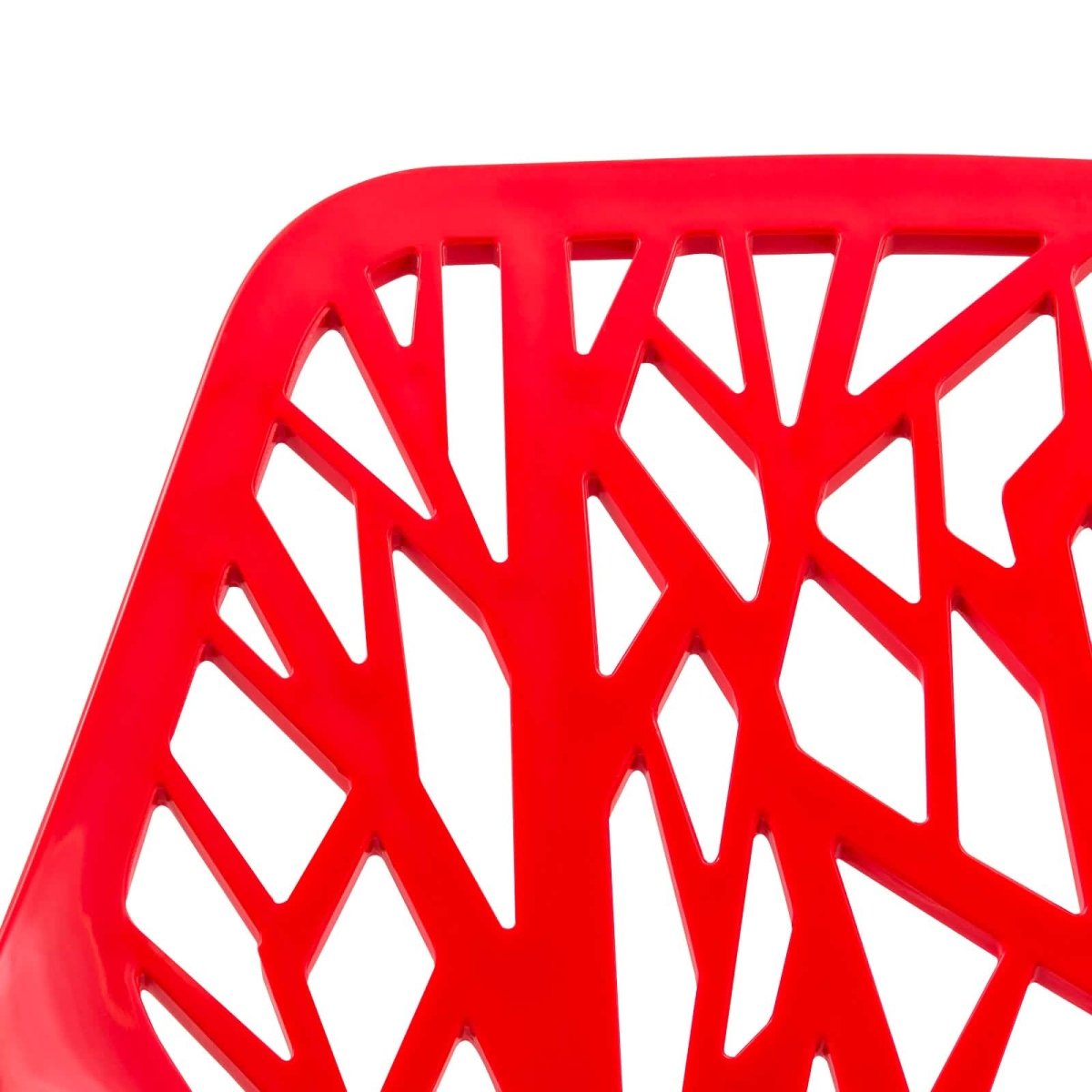 Asbury Polypropylene Dining Side Chair with Forest Cut - Out Design in Chrome