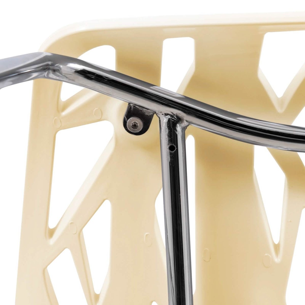 Asbury Polypropylene Dining Side Chair with Forest Cut - Out Design in Chrome
