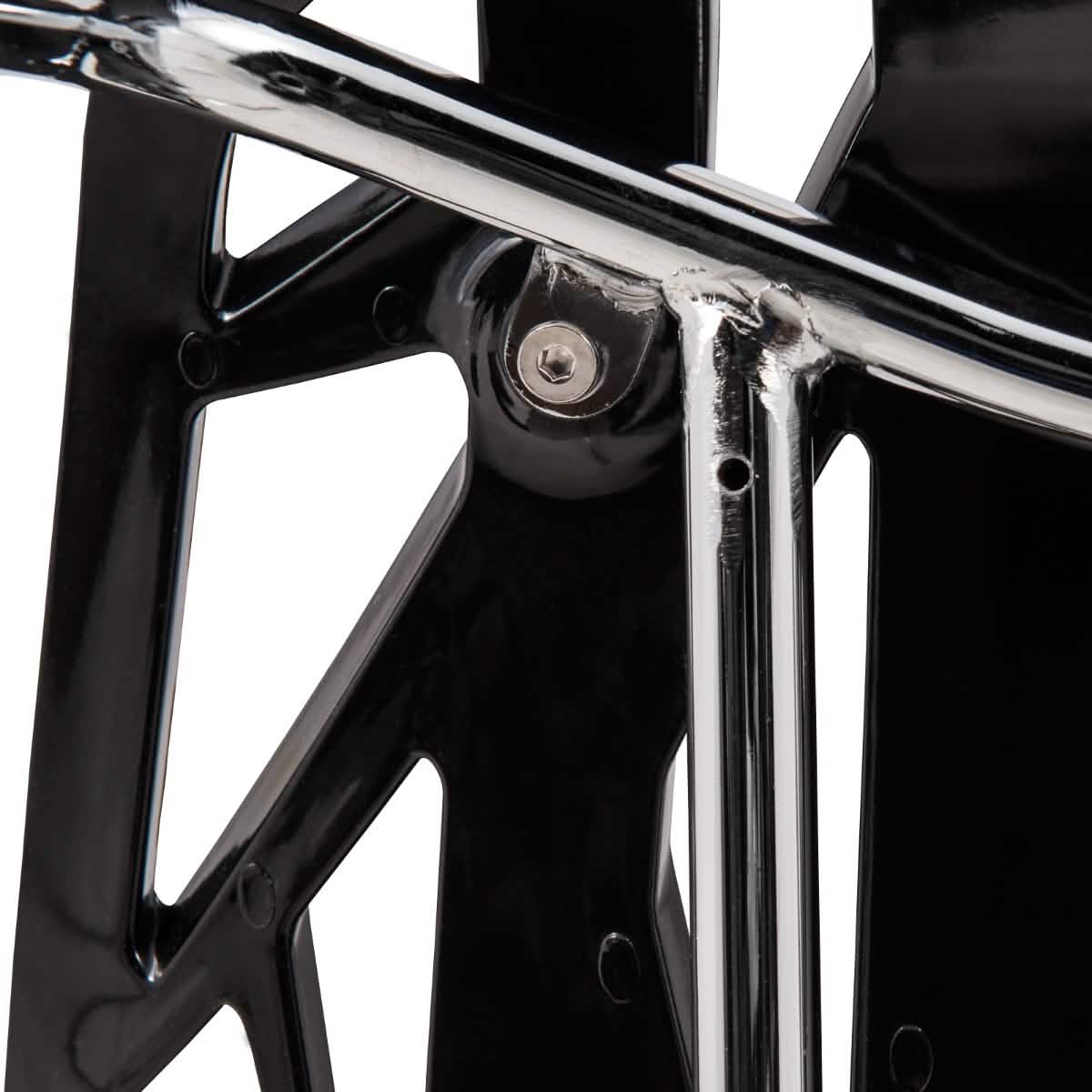 Asbury Polypropylene Dining Side Chair with Forest Cut - Out Design in Chrome