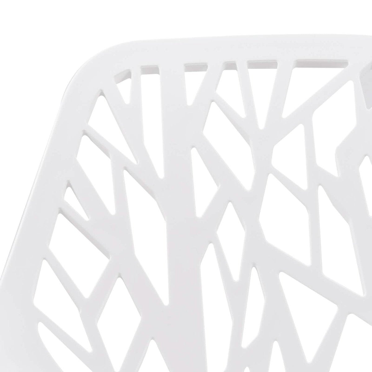 Asbury Polypropylene Dining Side Chair with Forest Cut - Out Design in Chrome