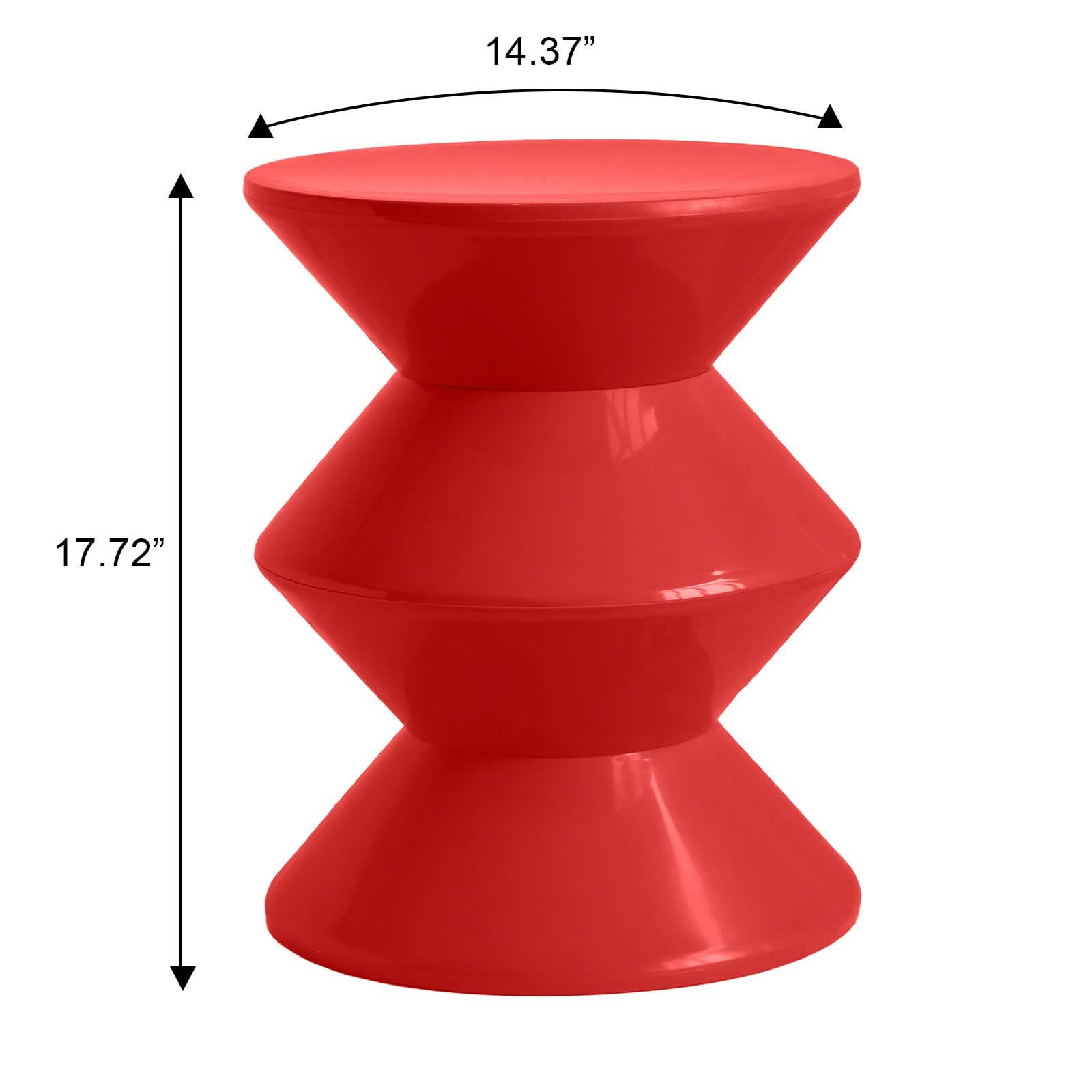 Aura Round Side Table in ABS Plastic With Contemporary Double - Hourglass Design