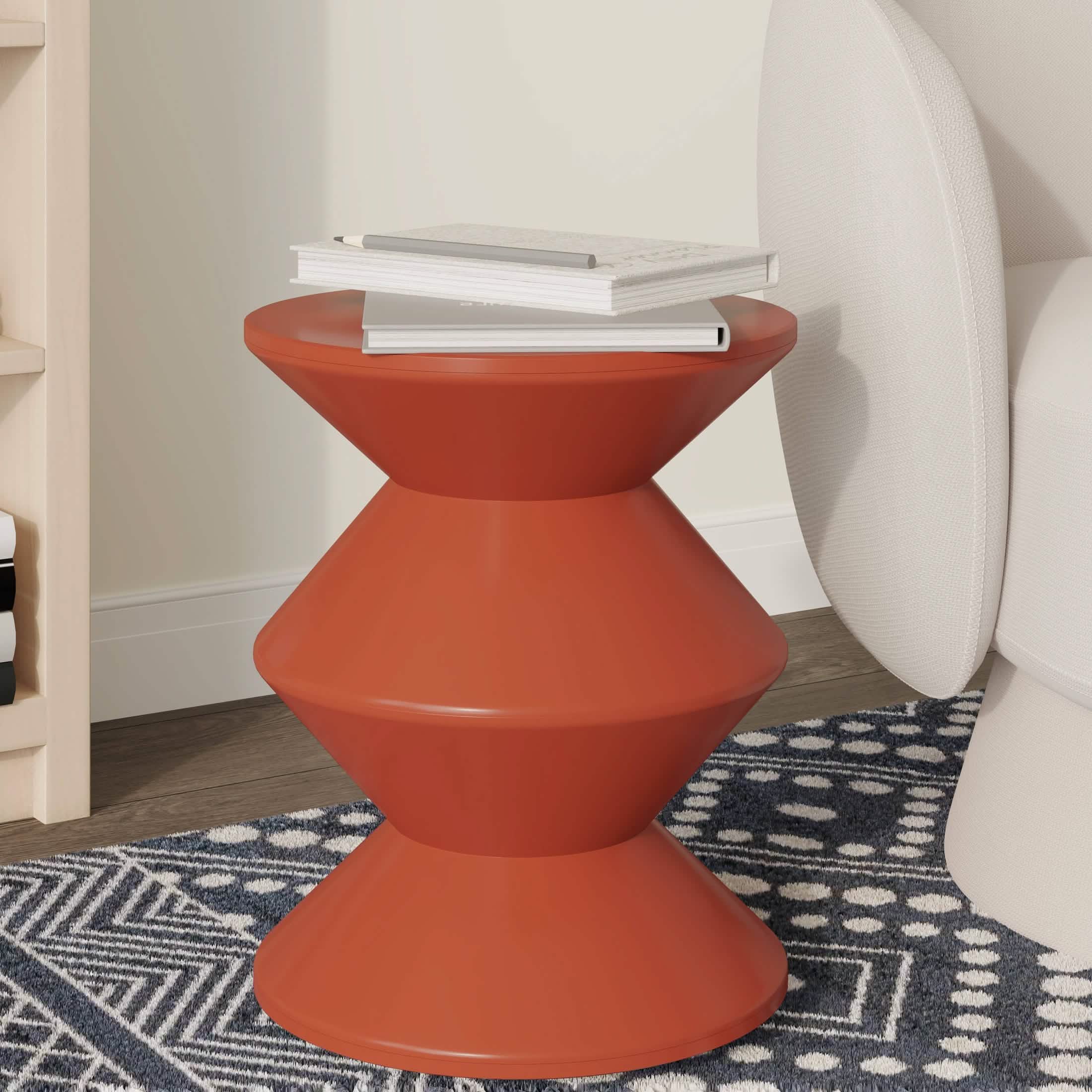 Aura Round Side Table in ABS Plastic With Contemporary Double - Hourglass Design