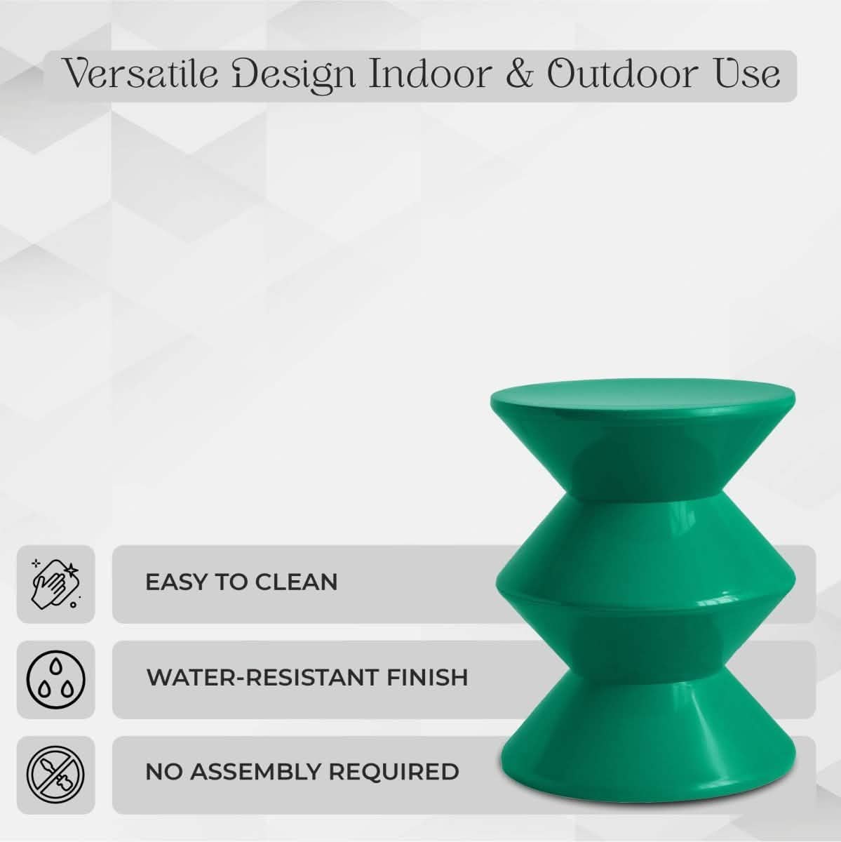 Aura Round Side Table in ABS Plastic With Contemporary Double - Hourglass Design