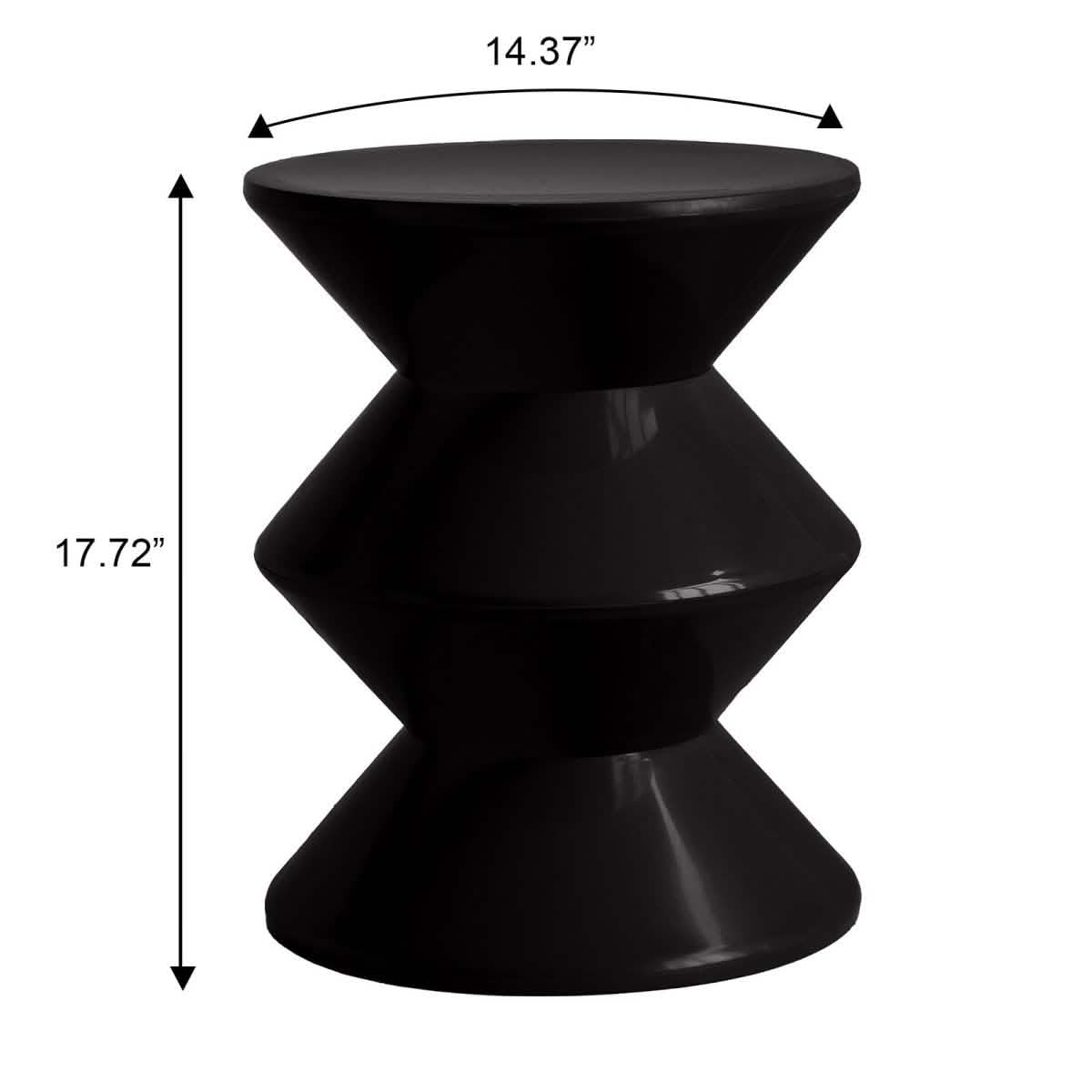 Aura Round Side Table in ABS Plastic With Contemporary Double - Hourglass Design