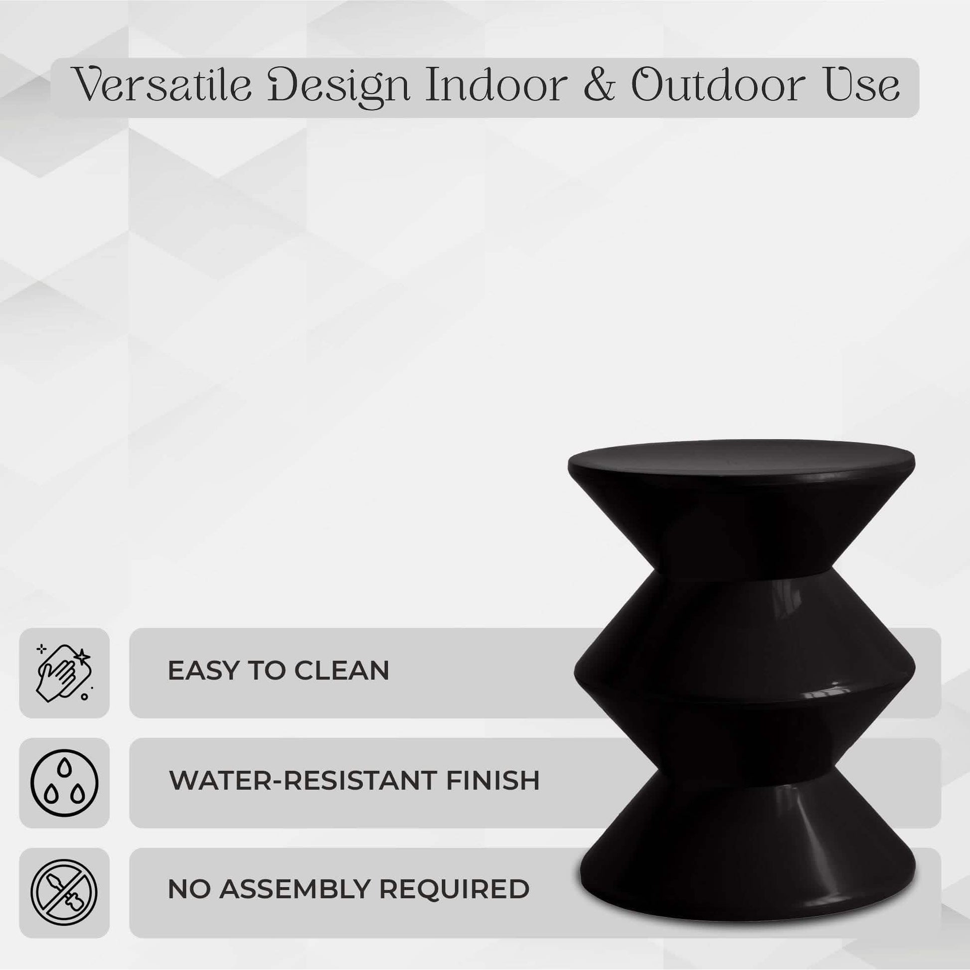 Aura Round Side Table in ABS Plastic With Contemporary Double - Hourglass Design