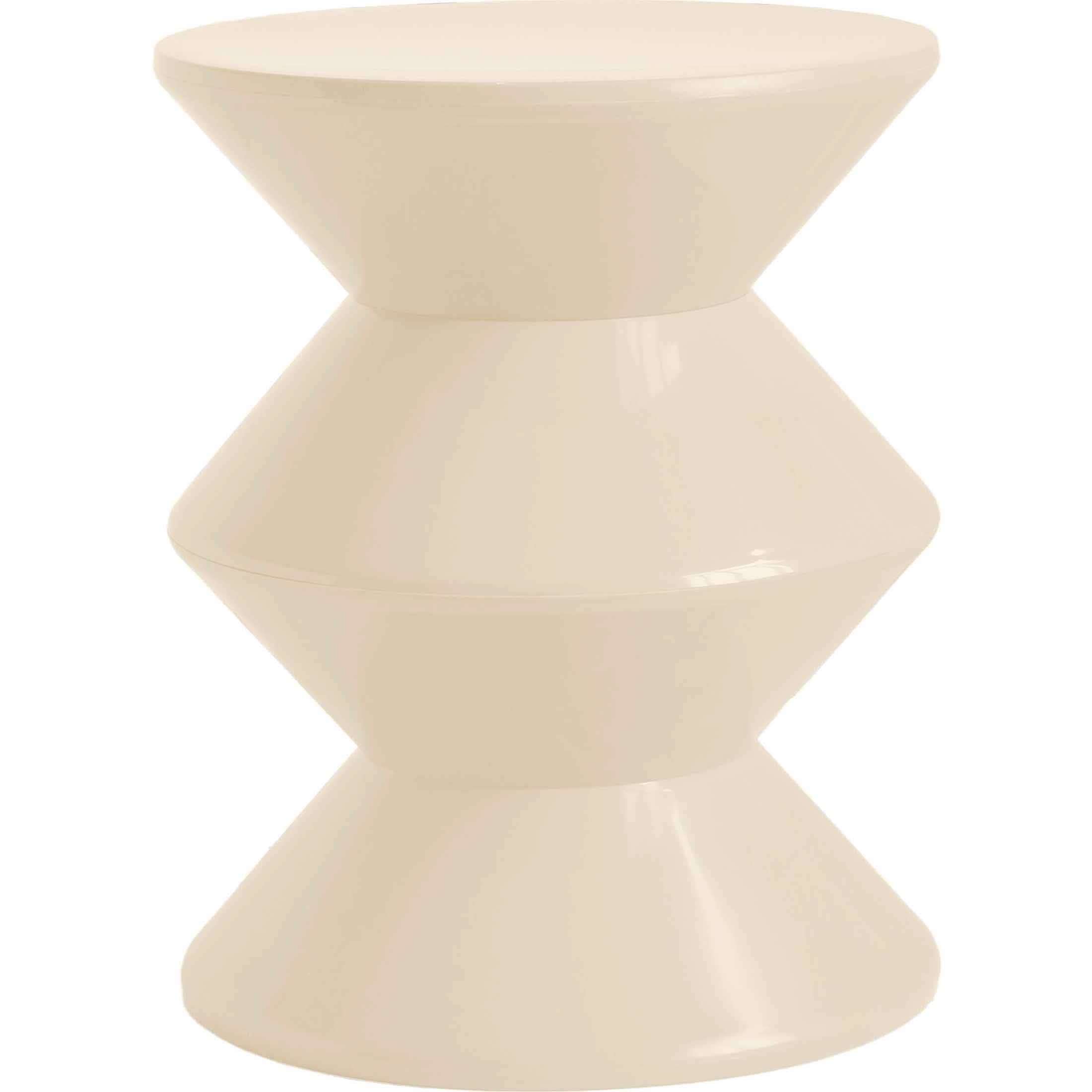 Aura Round Side Table in ABS Plastic With Contemporary Double - Hourglass Design
