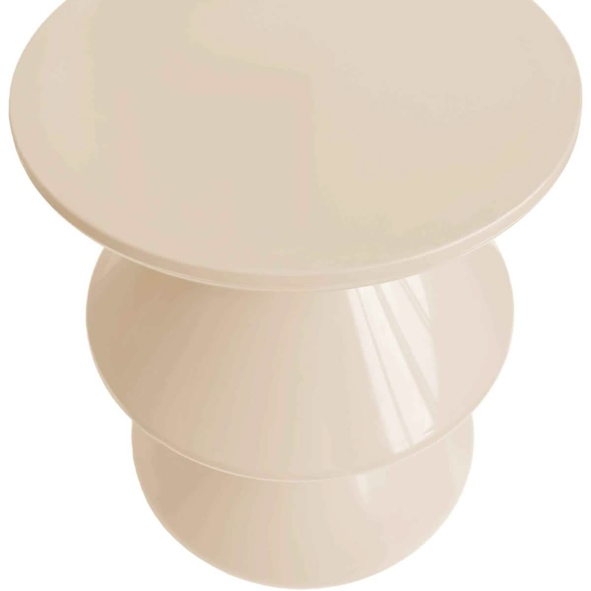 Aura Round Side Table in ABS Plastic With Contemporary Double - Hourglass Design