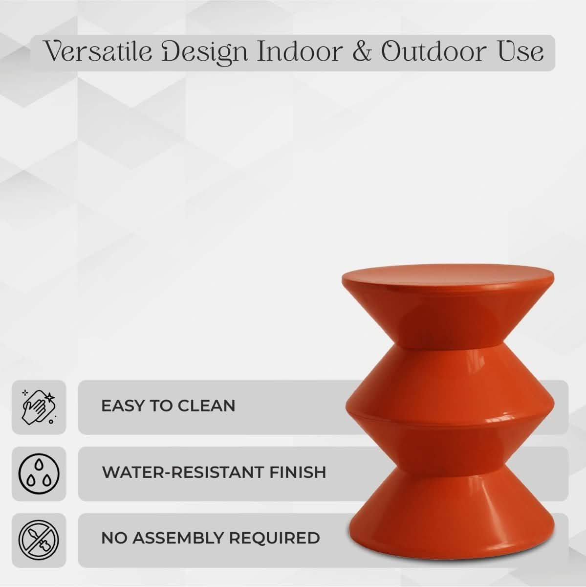 Aura Round Side Table in ABS Plastic With Contemporary Double - Hourglass Design