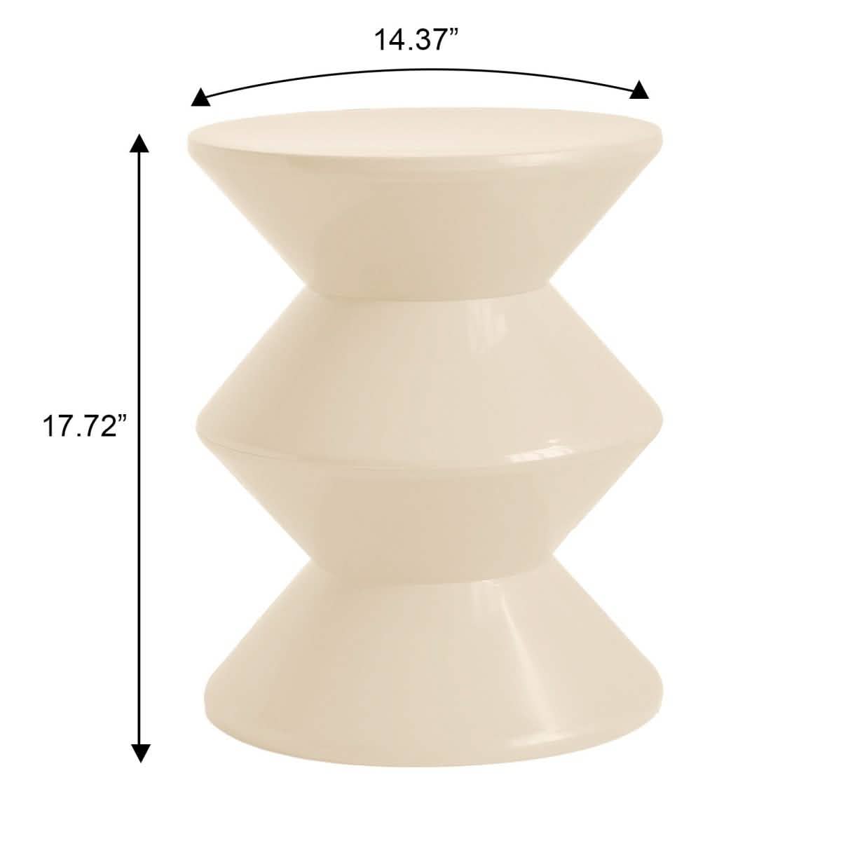 Aura Round Side Table in ABS Plastic With Contemporary Double - Hourglass Design