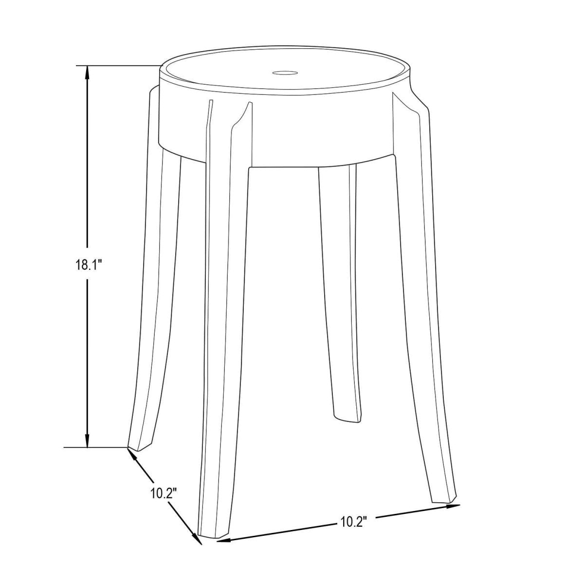 Averill Modern Plastic Dining Stool with Sturdy Seat and Legs for Kitchen and Dining Room