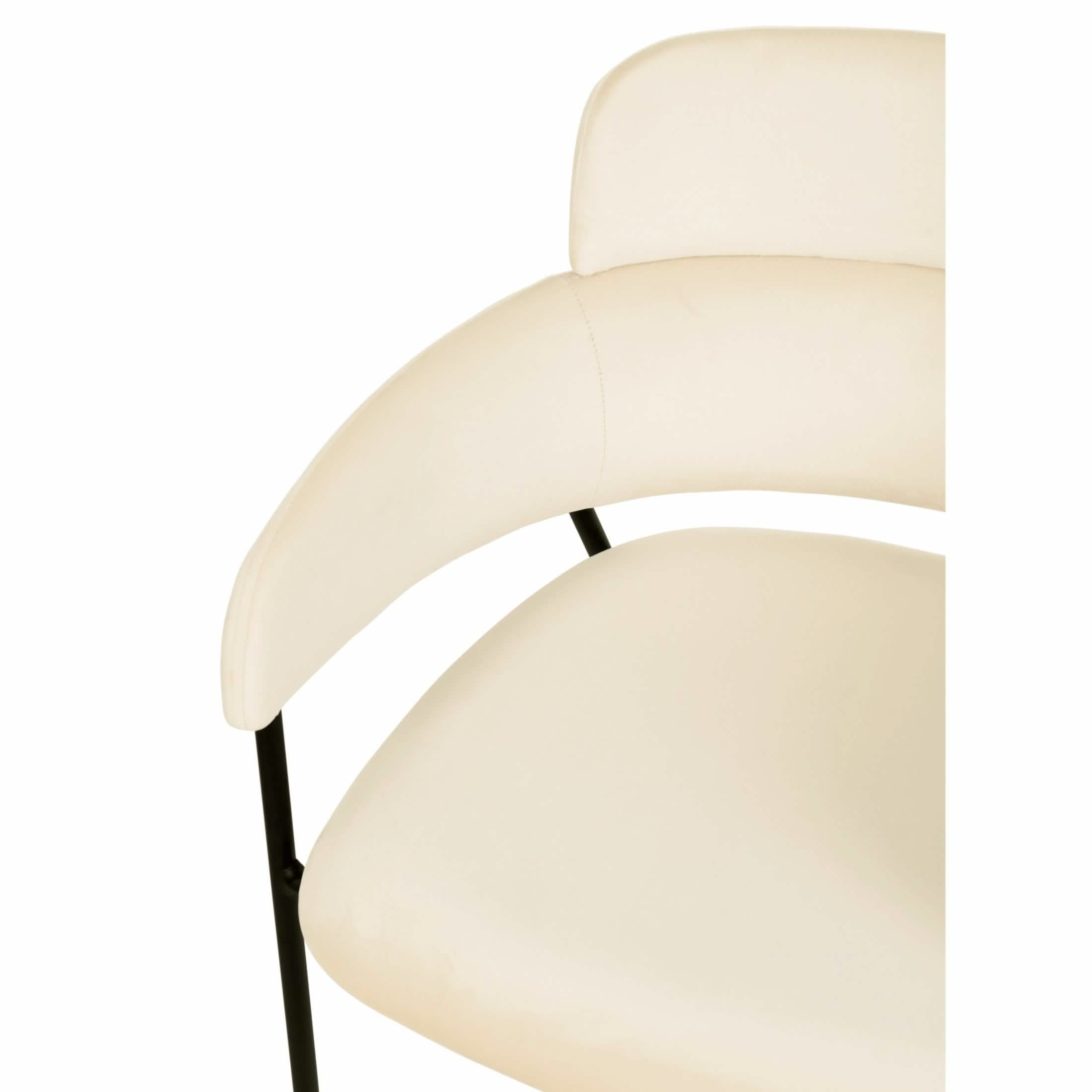 Axis Upholstered Dining Chair with Curved Open - Back and Arms and Black/Gold Stainless Steel Legs