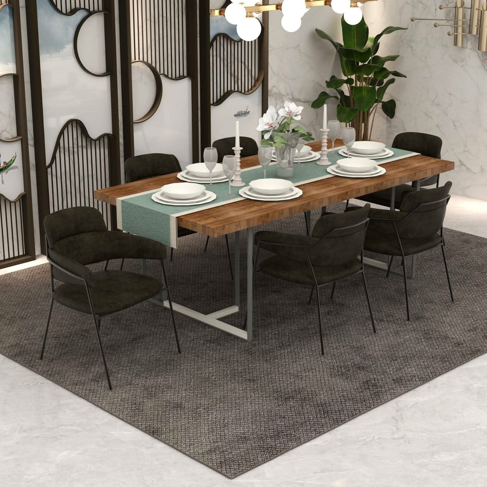 Axis Upholstered Dining Chair with Curved Open - Back and Arms and Black/Gold Stainless Steel Legs