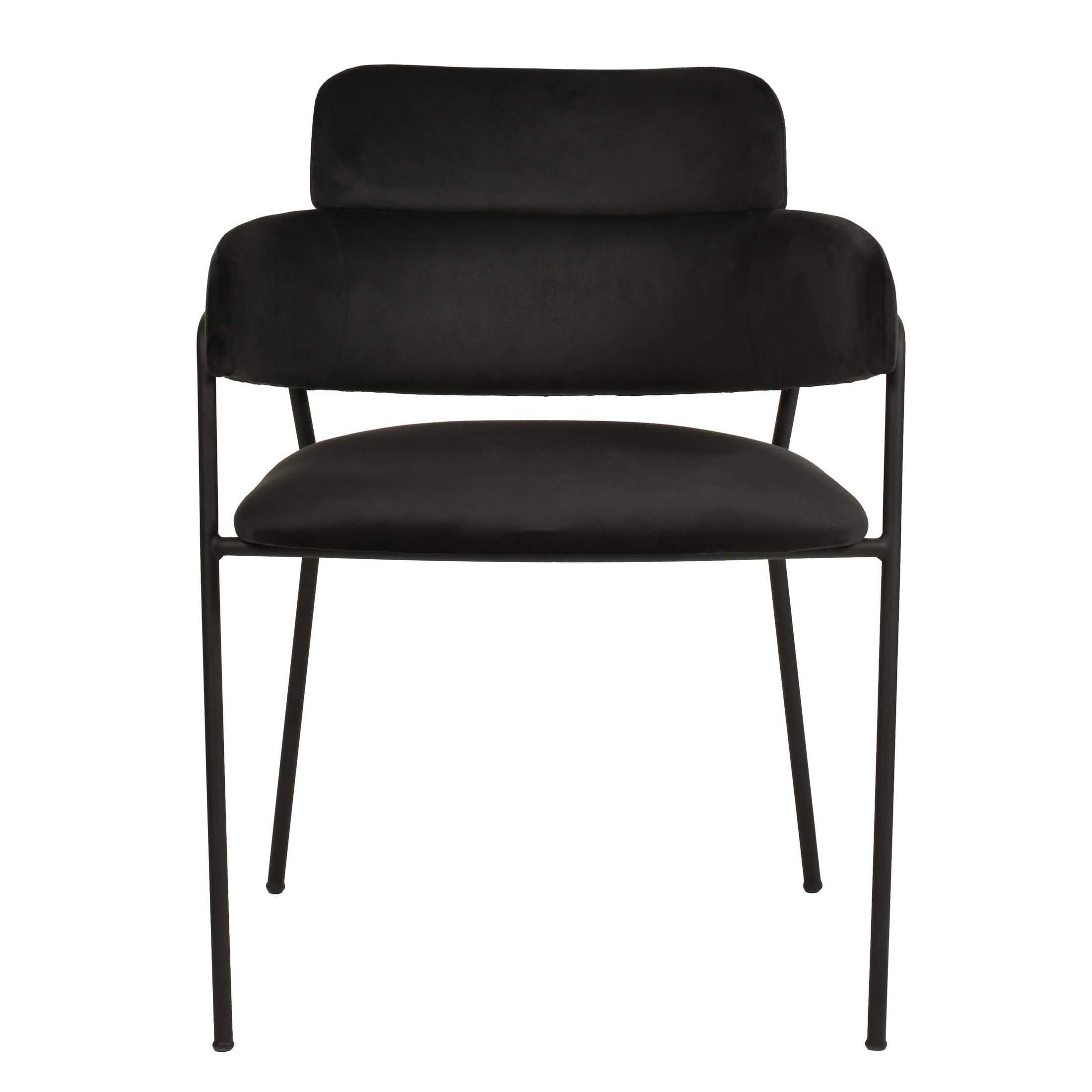 Axis Upholstered Dining Chair with Curved Open - Back and Arms and Black/Gold Stainless Steel Legs