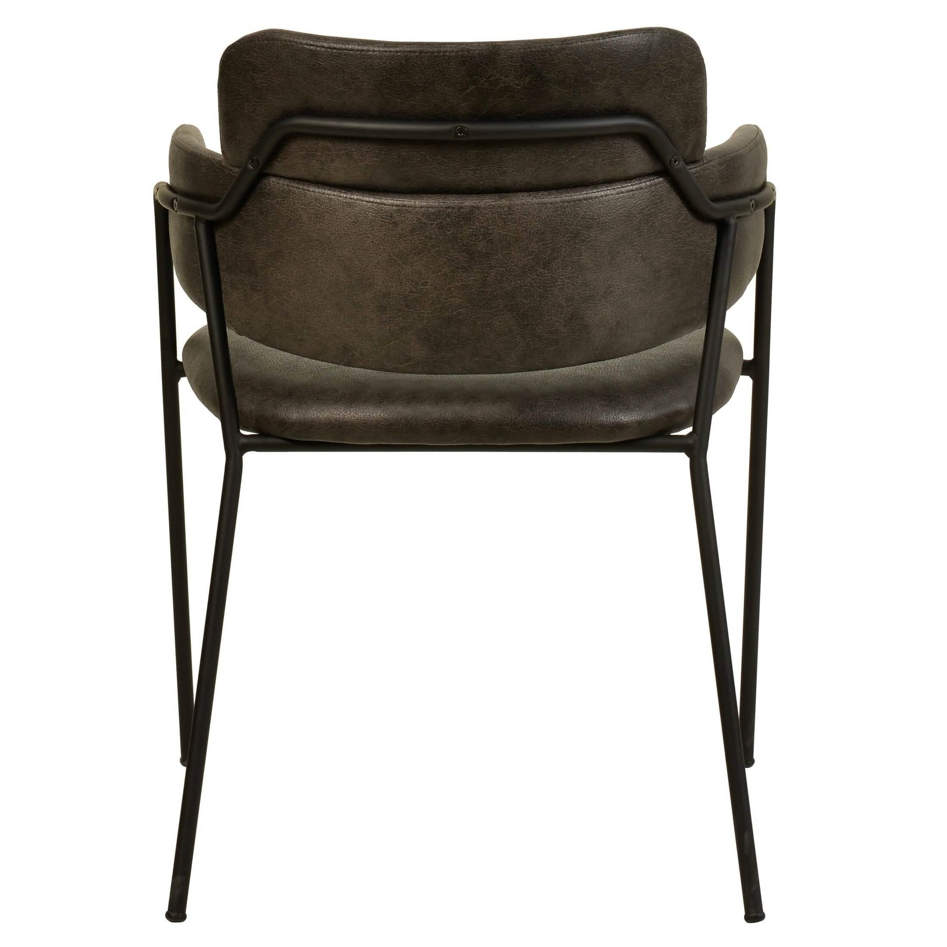 Axis Upholstered Dining Chair with Curved Open - Back and Arms and Black/Gold Stainless Steel Legs