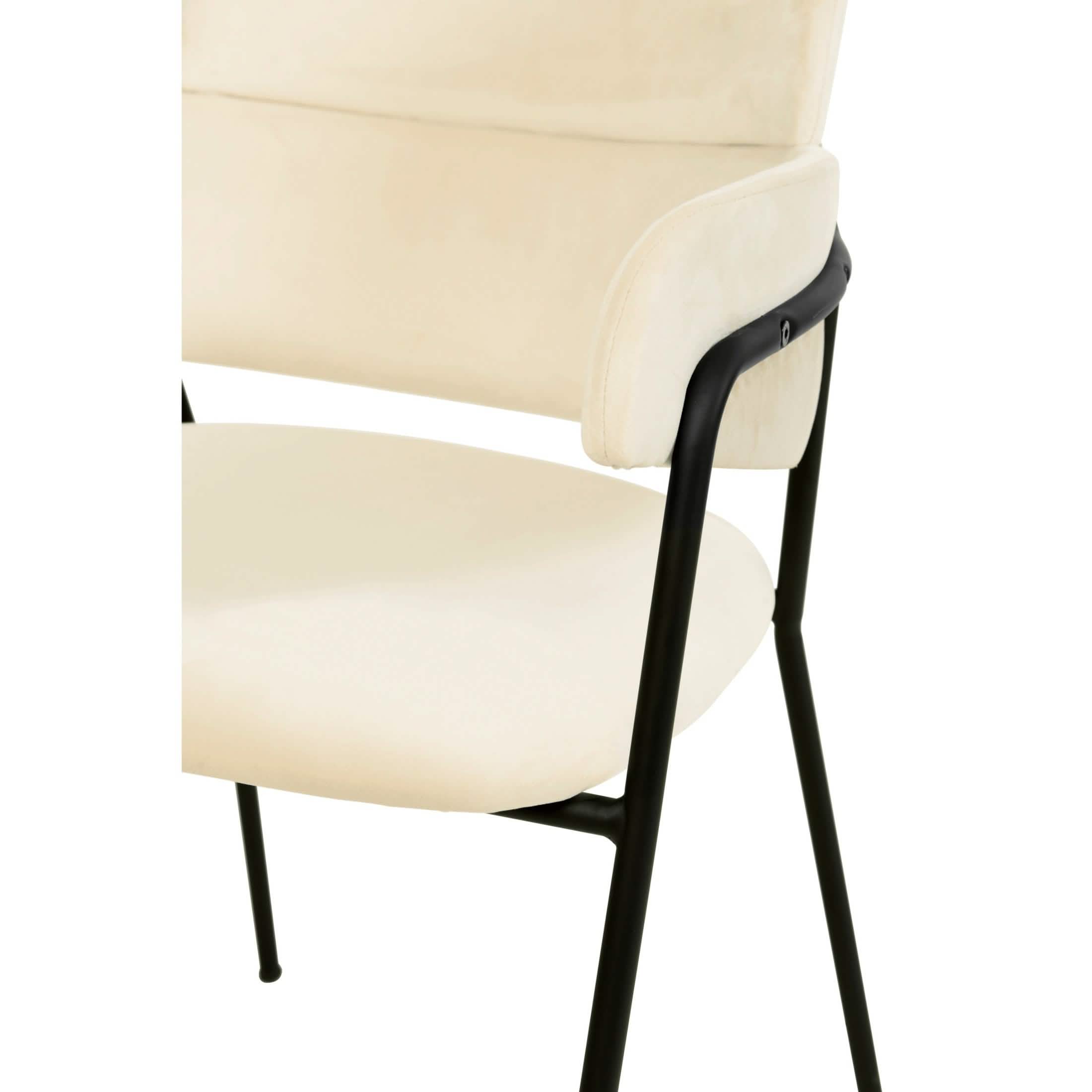 Axis Upholstered Dining Chair with Curved Open - Back and Arms and Black/Gold Stainless Steel Legs