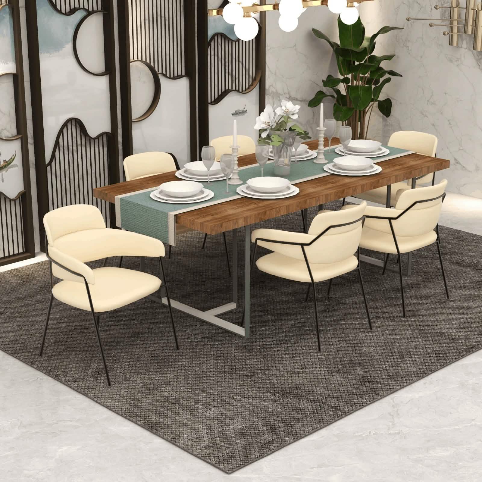 Axis Upholstered Dining Chair with Curved Open - Back and Arms and Black/Gold Stainless Steel Legs