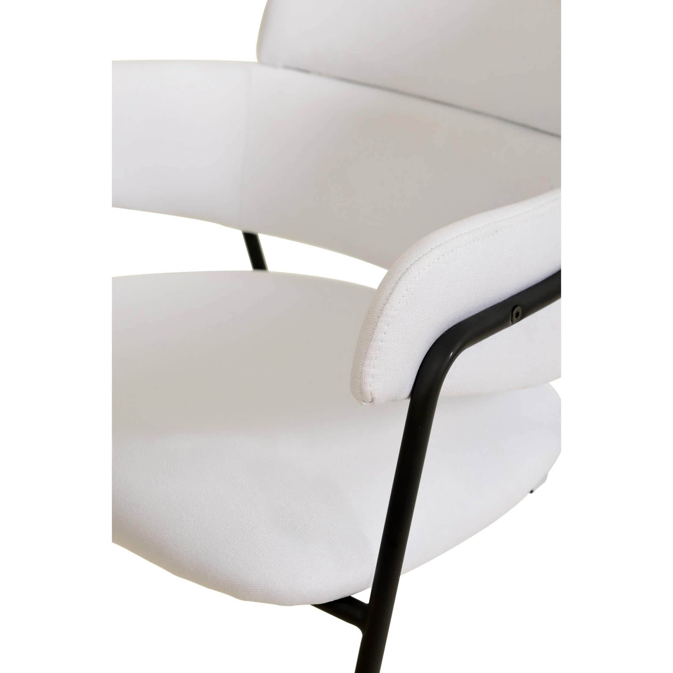 Axis Upholstered Dining Chair with Curved Open - Back and Arms and Black/Gold Stainless Steel Legs