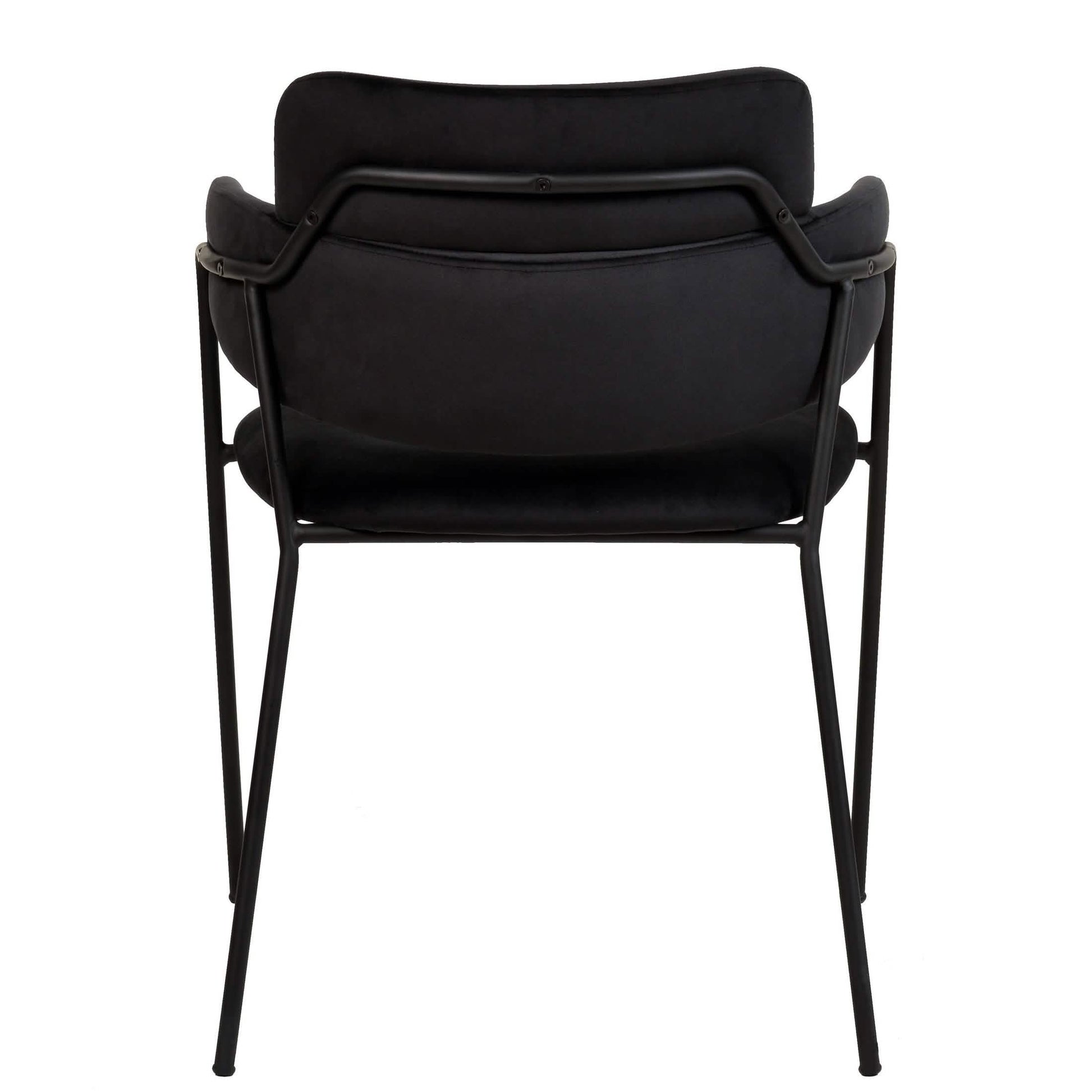 Axis Upholstered Dining Chair with Curved Open - Back and Arms and Black/Gold Stainless Steel Legs
