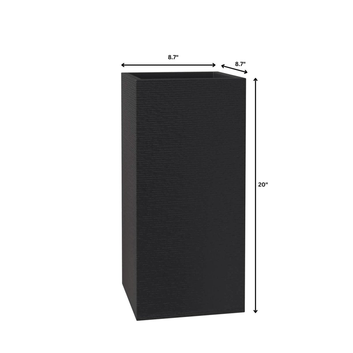 Basalt Fiberstone and MgO Clay Modern Tall Square Planter Pot for Indoor and Outdoor