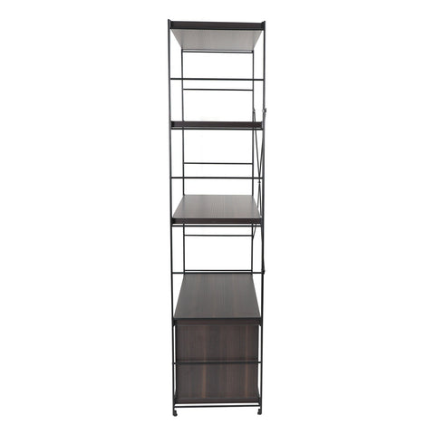 Brentwood Etagere Bookcase with Black Powder Coated Steel Frame and Melamine Board Shelves