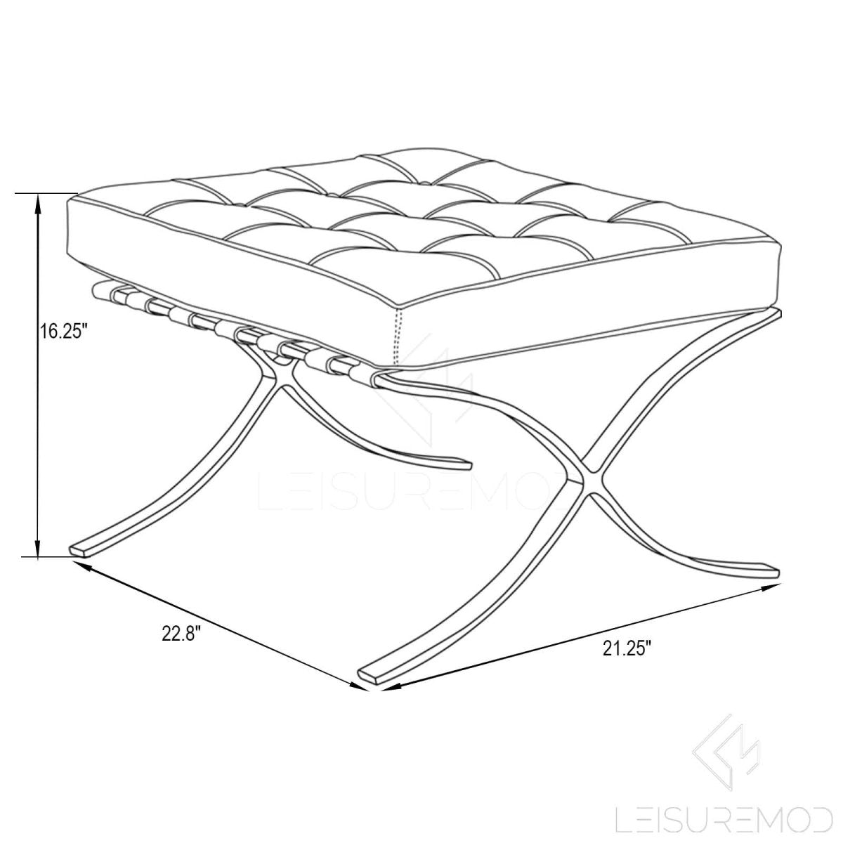 Bellefonte Style Modern Pavilion Ottoman