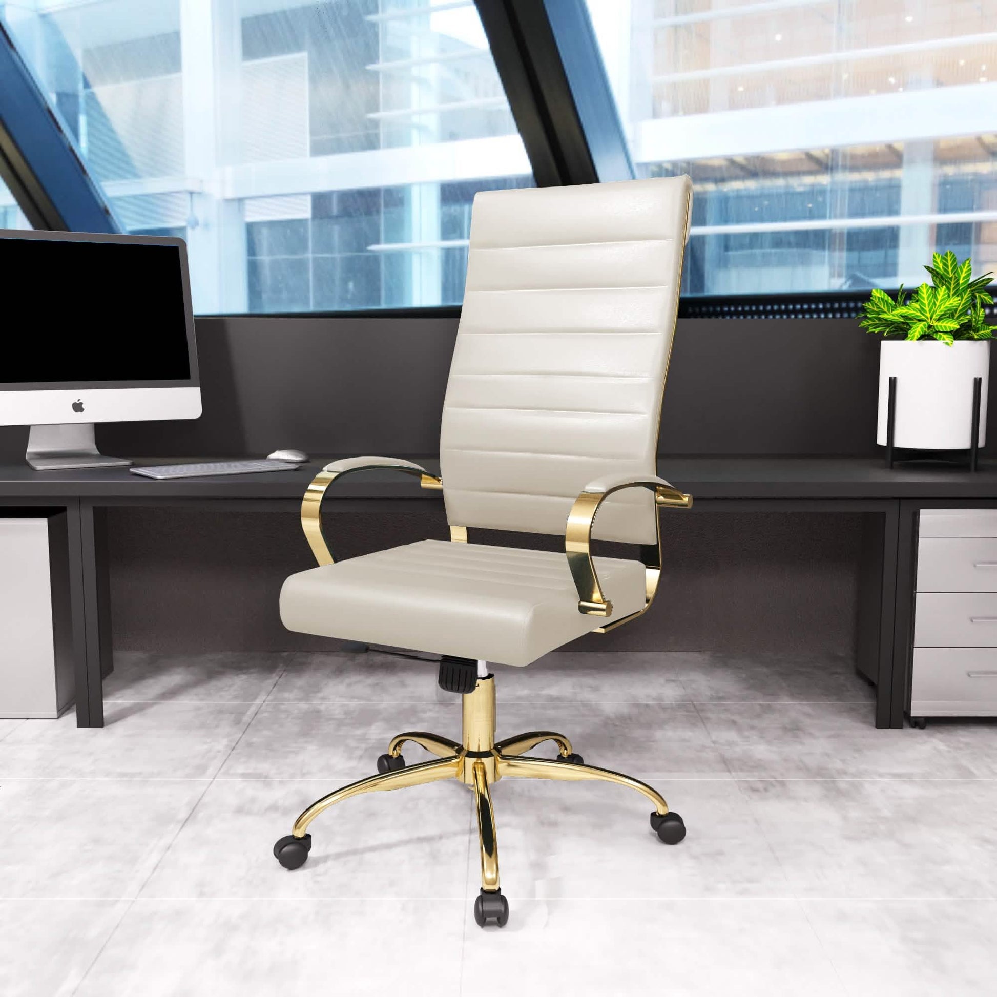 Benmar High - Back Leather Adjustable Office Conference Chair