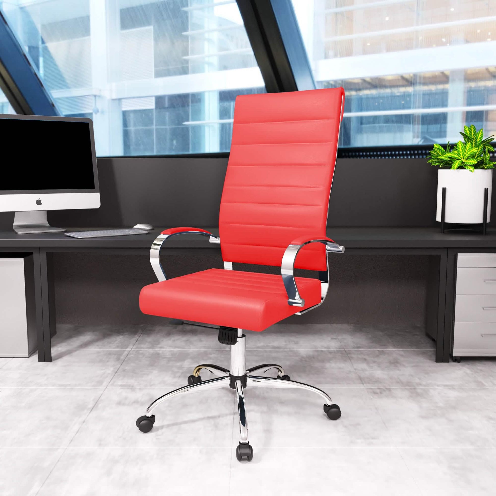 Benmar High - Back Leather Adjustable Office Conference Chair