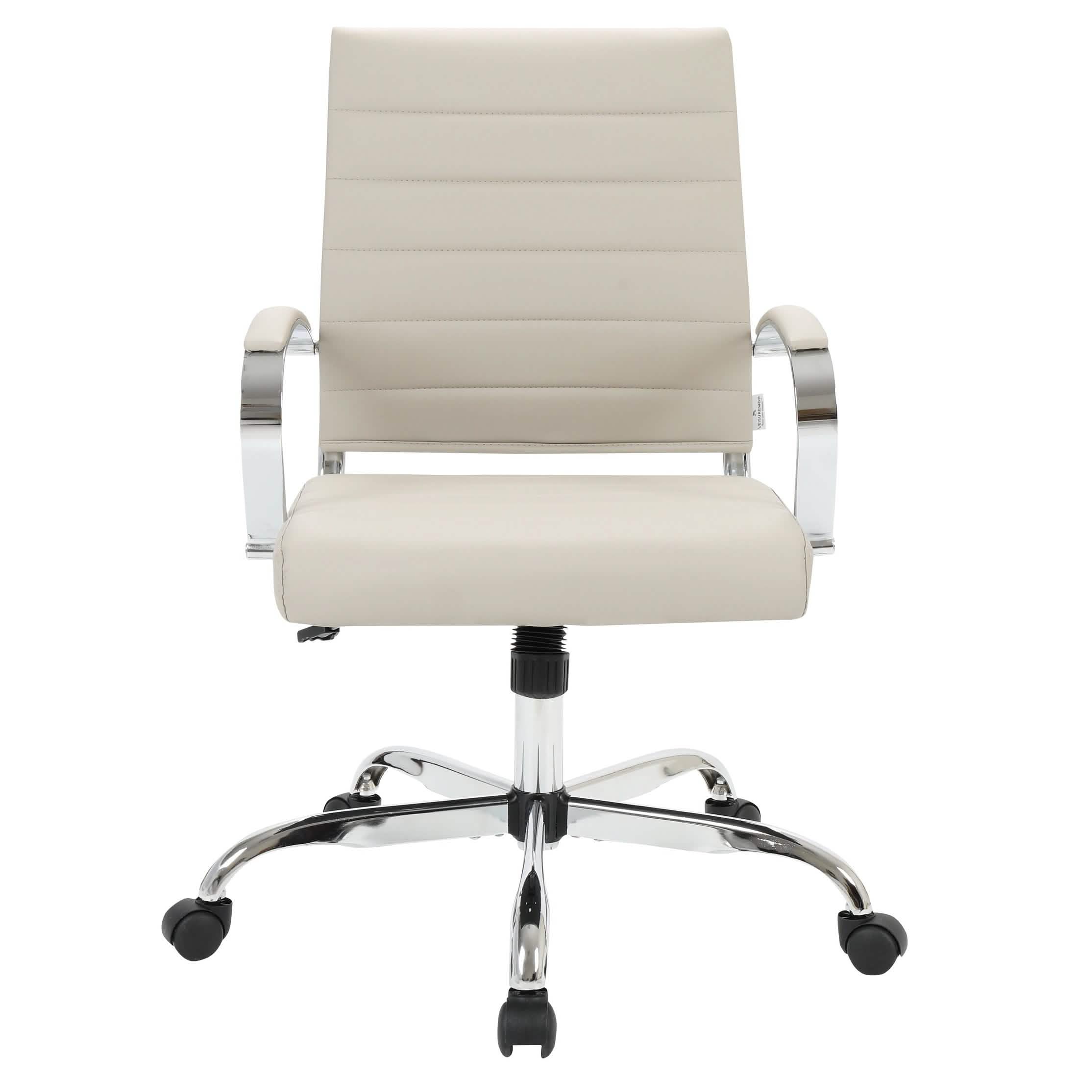 Benmar Mid - Back Leather Office Conference Chair Adjustable Height, Swivel, and Tilt