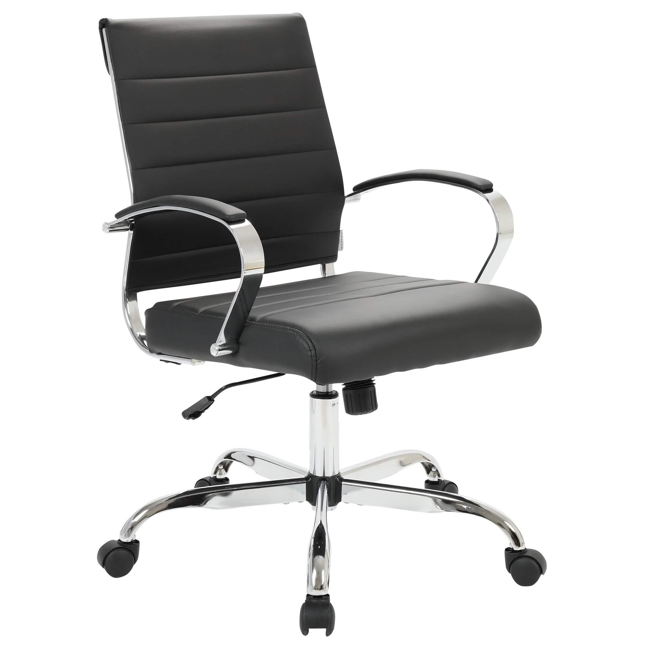 Benmar Mid - Back Leather Office Conference Chair Adjustable Height, Swivel, and Tilt
