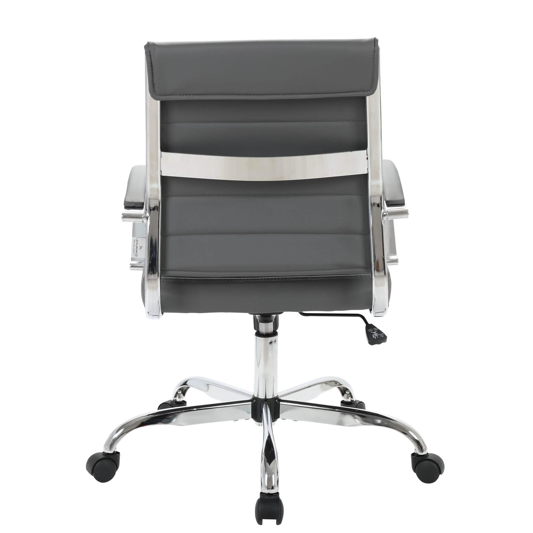 Benmar Mid - Back Leather Office Conference Chair Adjustable Height, Swivel, and Tilt