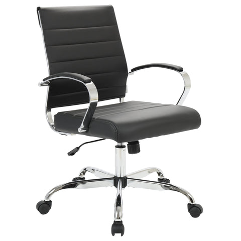 Benmar Mid-Back Leather Office Conference Chair Adjustable Height, Swivel, and Tilt