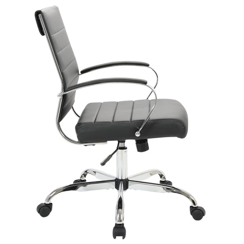 Benmar Mid-Back Leather Office Conference Chair Adjustable Height, Swivel, and Tilt