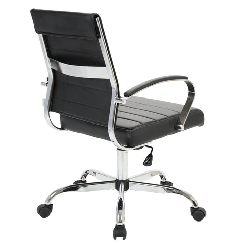 Benmar Mid-Back Leather Office Conference Chair Adjustable Height, Swivel, and Tilt