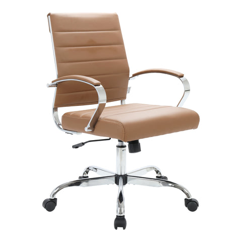 Benmar Mid-Back Leather Office Conference Chair Adjustable Height, Swivel, and Tilt