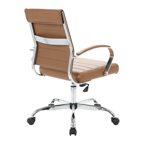 Benmar Mid-Back Leather Office Conference Chair Adjustable Height, Swivel, and Tilt