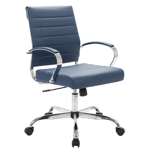 Benmar Mid-Back Leather Office Conference Chair Adjustable Height, Swivel, and Tilt