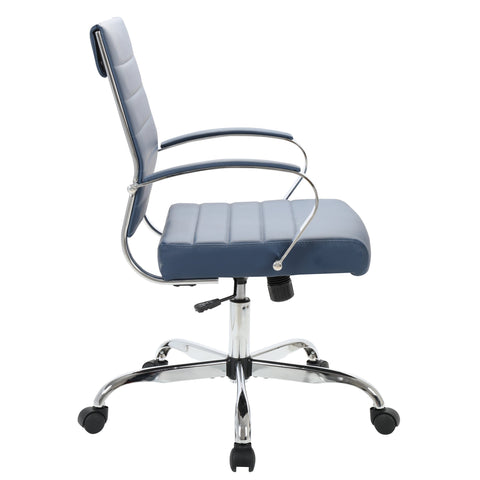 Benmar Mid-Back Leather Office Conference Chair Adjustable Height, Swivel, and Tilt