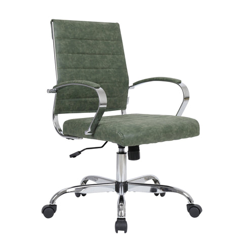 Benmar Mid-Back Leather Office Conference Chair Adjustable Height, Swivel, and Tilt