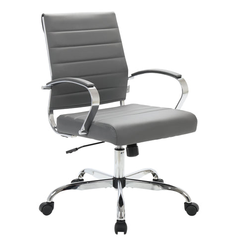 Benmar Mid-Back Leather Office Conference Chair Adjustable Height, Swivel, and Tilt