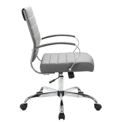 Benmar Mid-Back Leather Office Conference Chair Adjustable Height, Swivel, and Tilt