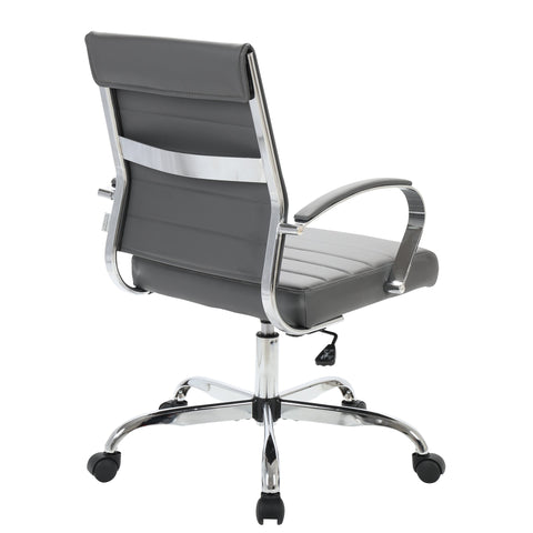 Benmar Mid-Back Leather Office Conference Chair Adjustable Height, Swivel, and Tilt