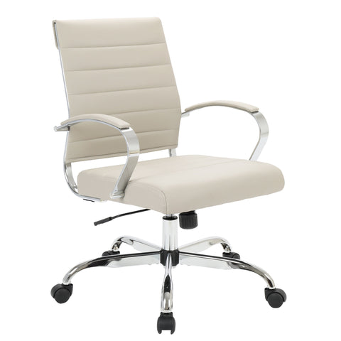 Benmar Mid-Back Leather Office Conference Chair Adjustable Height, Swivel, and Tilt